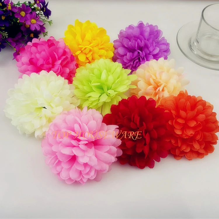 

5pcs 10CM Artificial silk chrysanthemum Flower Heads for DIY Decorative Hat Clothing Accessory Wedding Wall Party