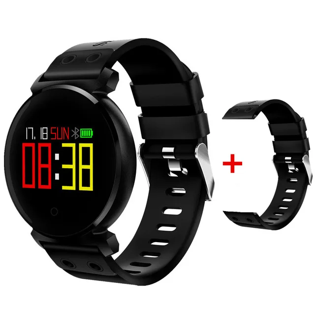 add black strap Interpad K2 смарт-браслет пульсометр кровяное давление IP68 Водонепроницаемый Smartband фитнес-трекер умный Браслет - Цвет: add black strap