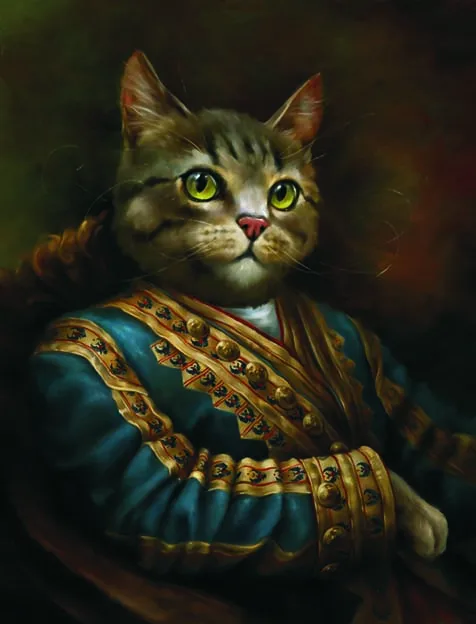 1 Винтажная Картина на холсте, мультяшный портрет, Cardinal Cat, настенные художественные принты, картины для украшения гостиной, плакаты и принты - Цвет: 1