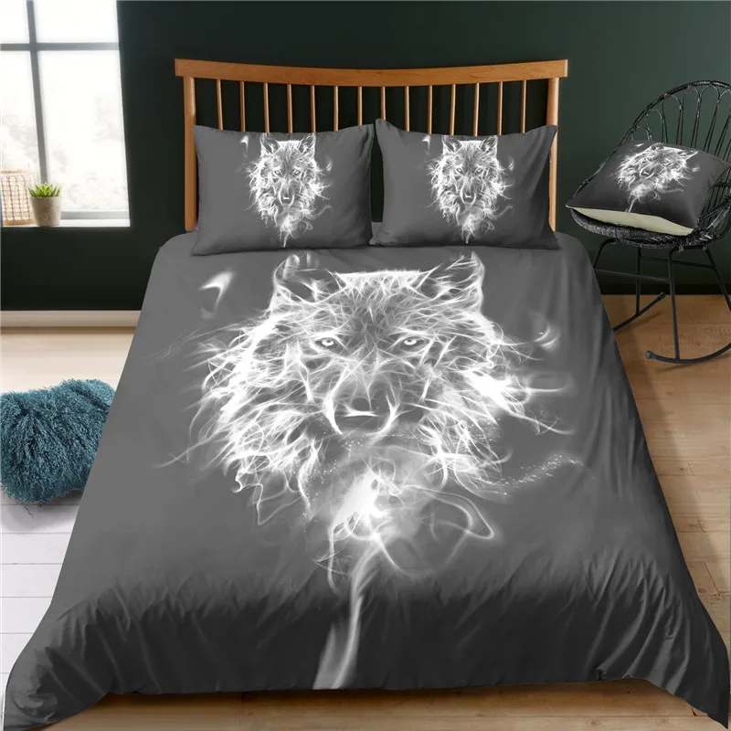 Dreamcatcher animal print bedding set bohemian duvet cover wolf bed King Queen Full Single Bedclothes best gift direct | Дом и сад