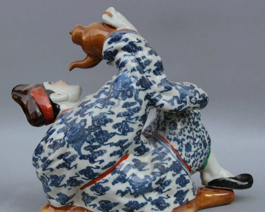12&quot Chinese Color Wu Cai Porcelain Ly Chai Mad Ji Gong Succour Kid Monk Statue | Дом и сад