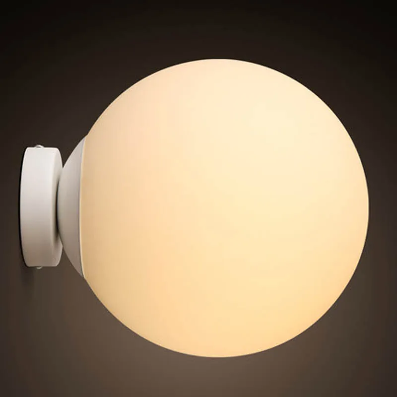

Modern Brief Personally Loft Vintage Ameican Glass Ball Iron led Wall Sconce Lamp Bathroom Mirror Home Decor Lighting Fixture