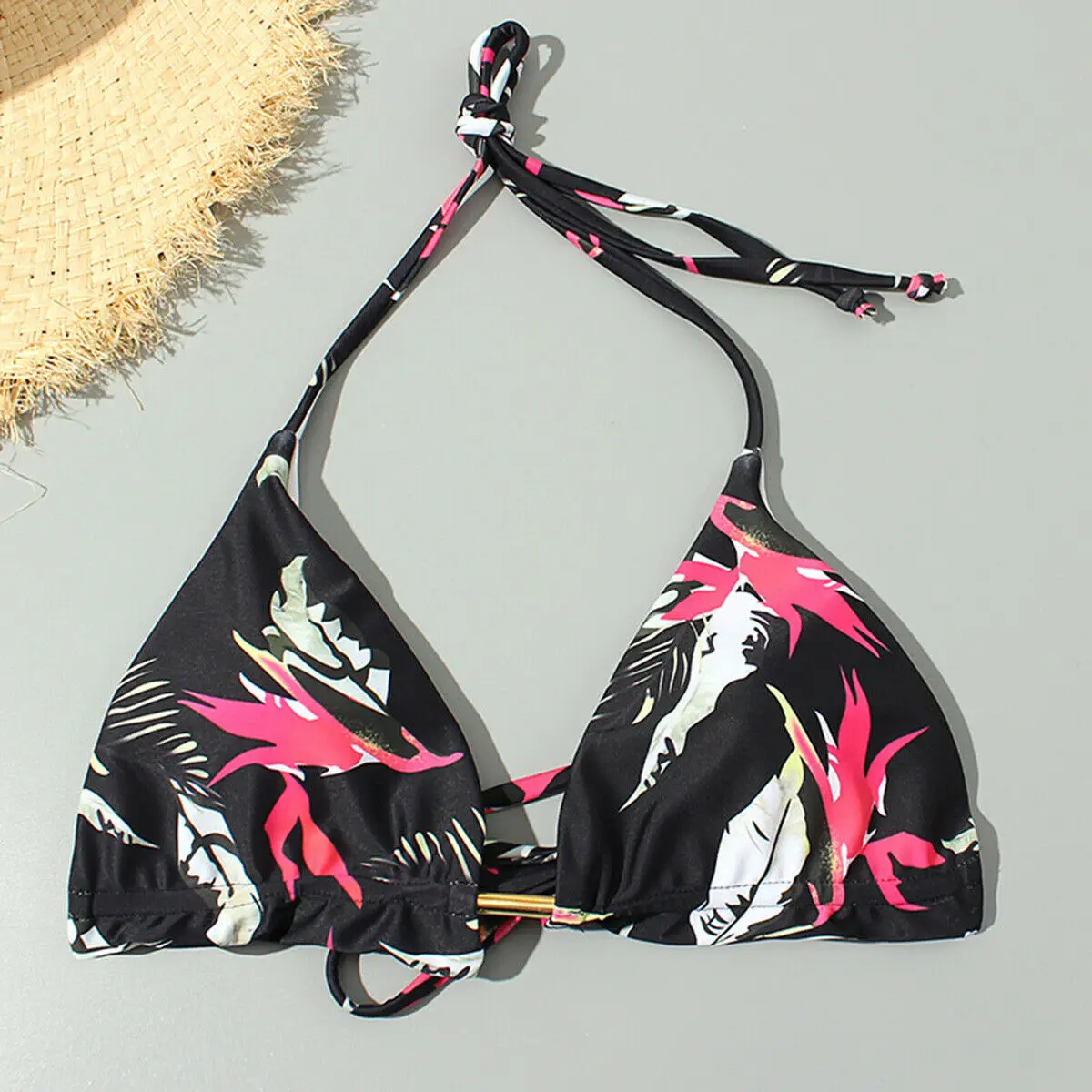 Женский купальник-бикини с треугольными чашечками купальный костюм из двух