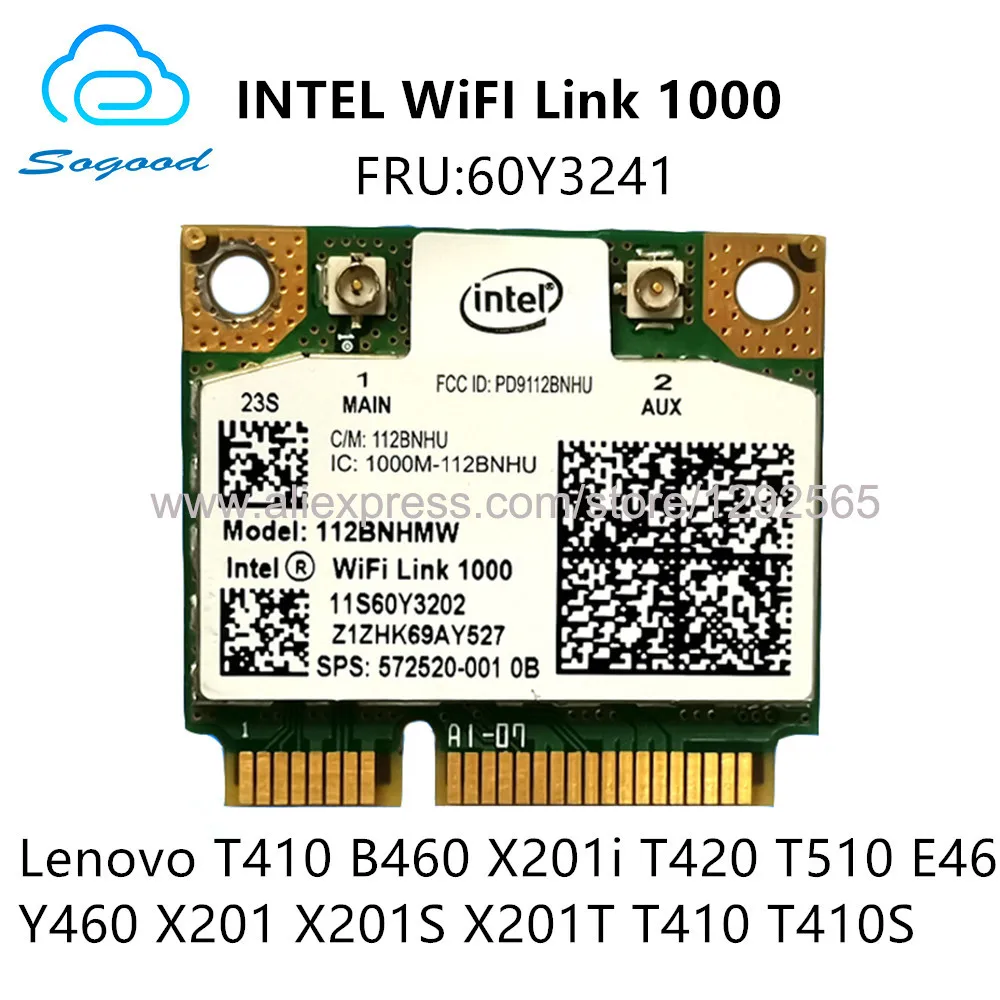 Беспроводная WLAN-карта для Intel wifi link 1000 112BNHMW HF Mini PCI-E Lenovo T410 B460 X201i T420 T510 Y460 E46 E50 FRU 60Y3241