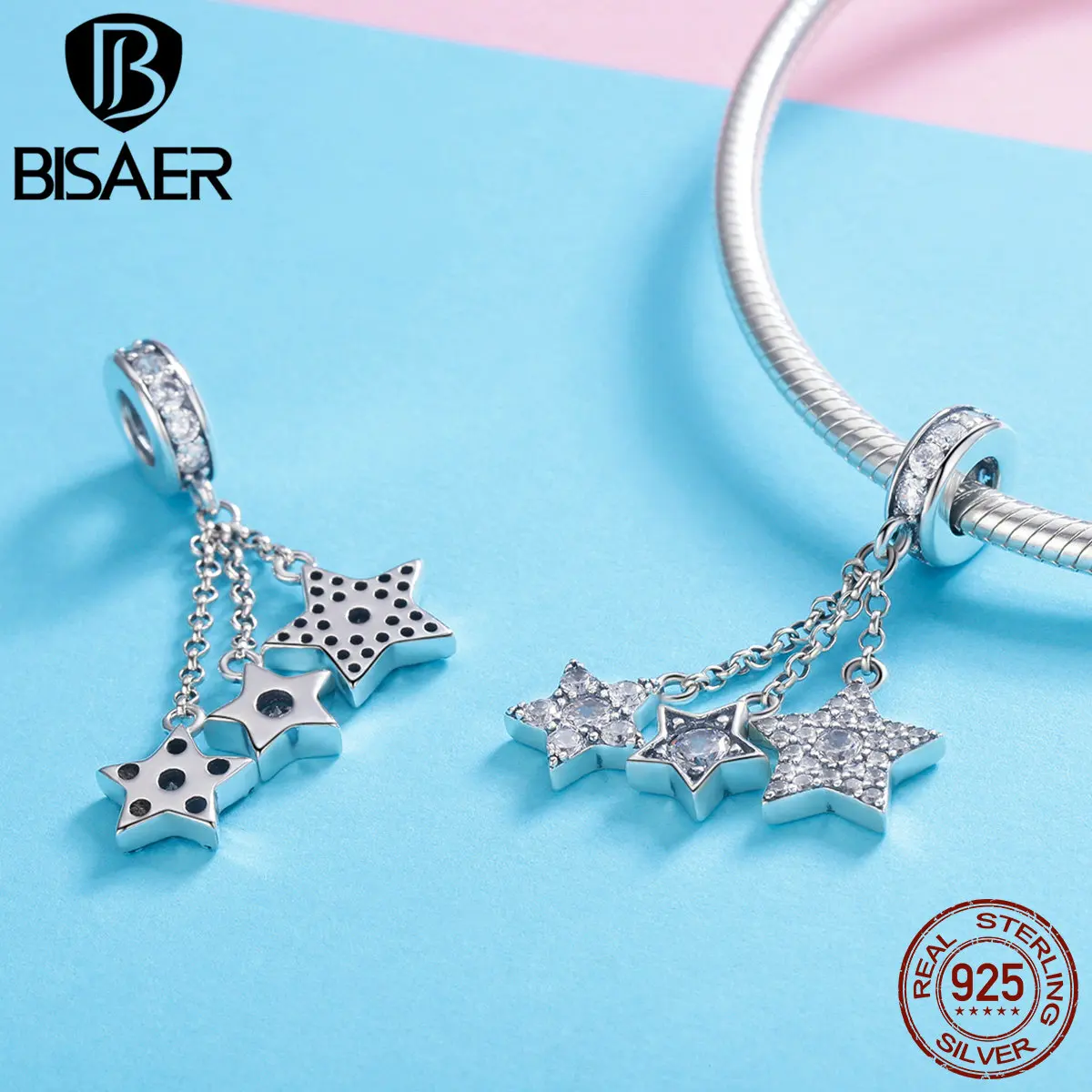 Подвеска BISAER подвески из стерлингового серебра 925 пробы бусины с кисточками и