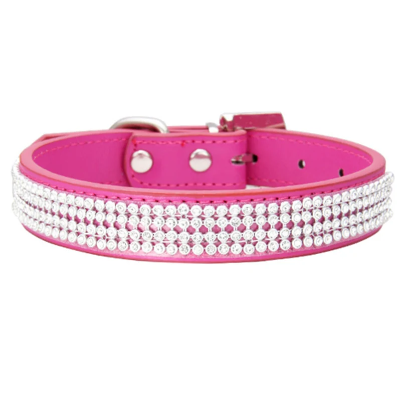 Шикарные Собачьи Ошейники со стразами из искусственной кожи с кристаллами и