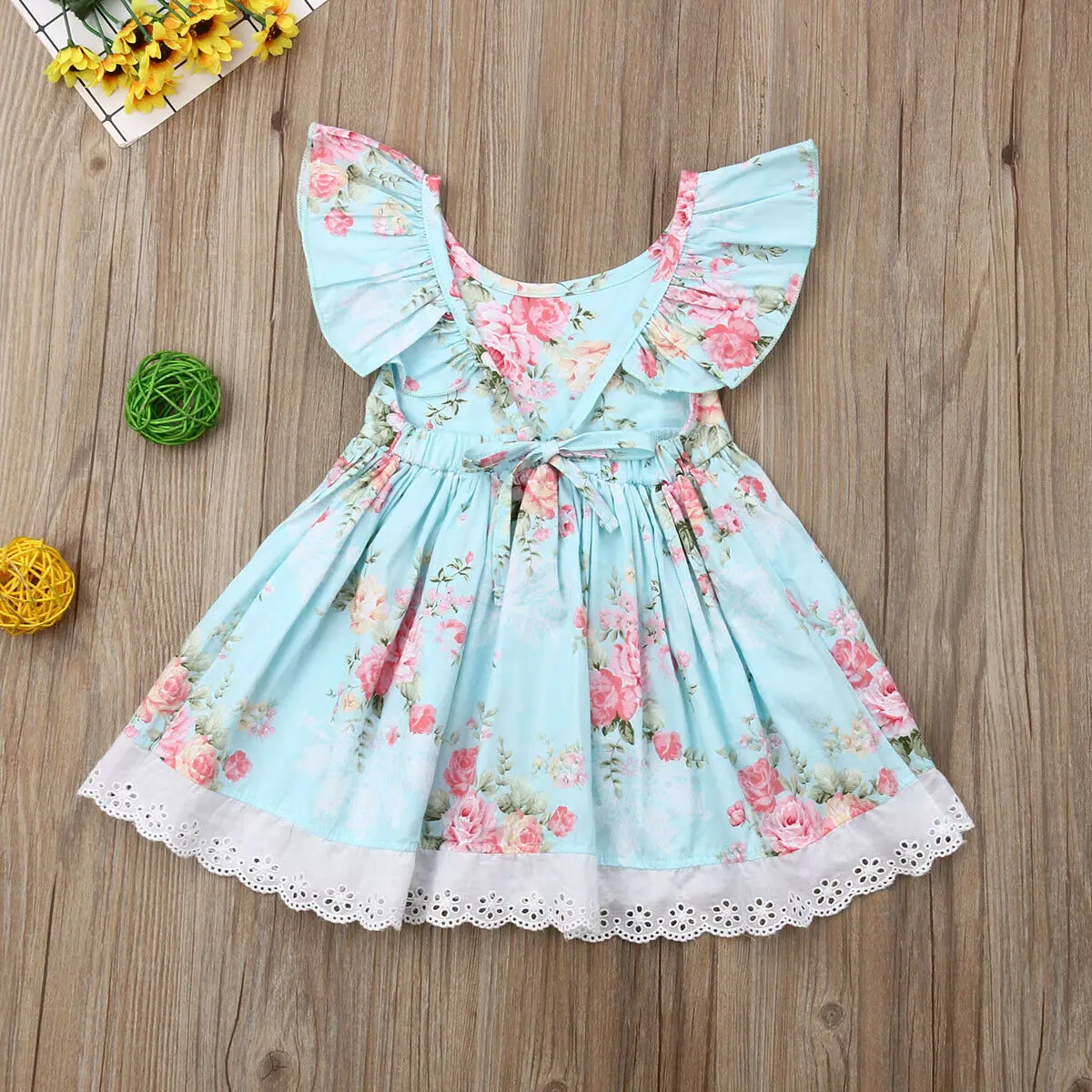 Newest Style 0-5T Toddler Baby Girl Summer Tutu Flower Dress Pageant Party Birthday Wedding Backless Floral | Детская одежда и