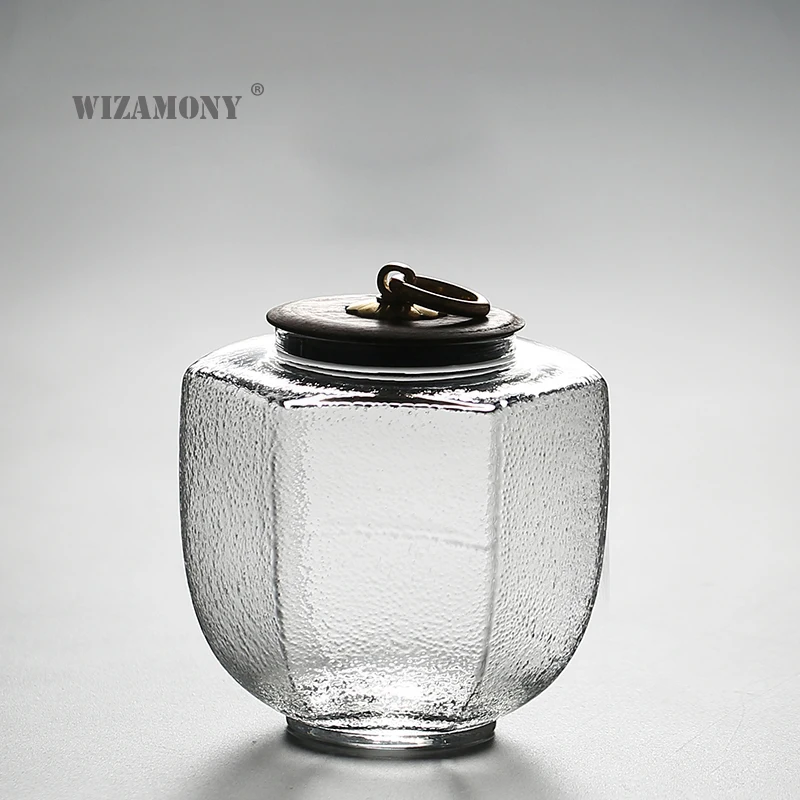 WIZAMONY Китайский кунг фу молоток стеклянная банка для чая контейнер японский