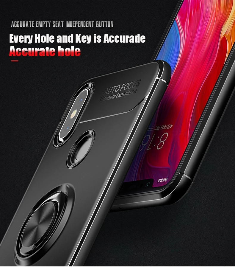 Автомобильный Кронштейн кольцо магнитный держатель TPU чехол для Xiaomi Mi 6 A1 8 MIX 2/2 S RedMi 4A 4X Note 5 Pro Prime глобальная версия 5A S2 чехол