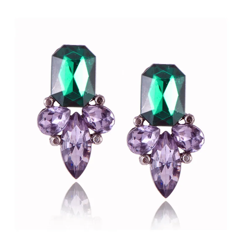 Женские серьги гвоздики с кристаллами винтажные корейские для женщин ювелирные