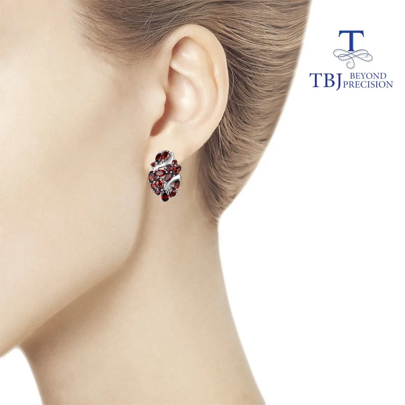 TBJ, серьги с гранатом Мозамбик, застежка, серебро 925 пробы, хорошее ювелирное изделие для женщин, жены, роскошный дизайн, Подарок на юбилей, вечерние