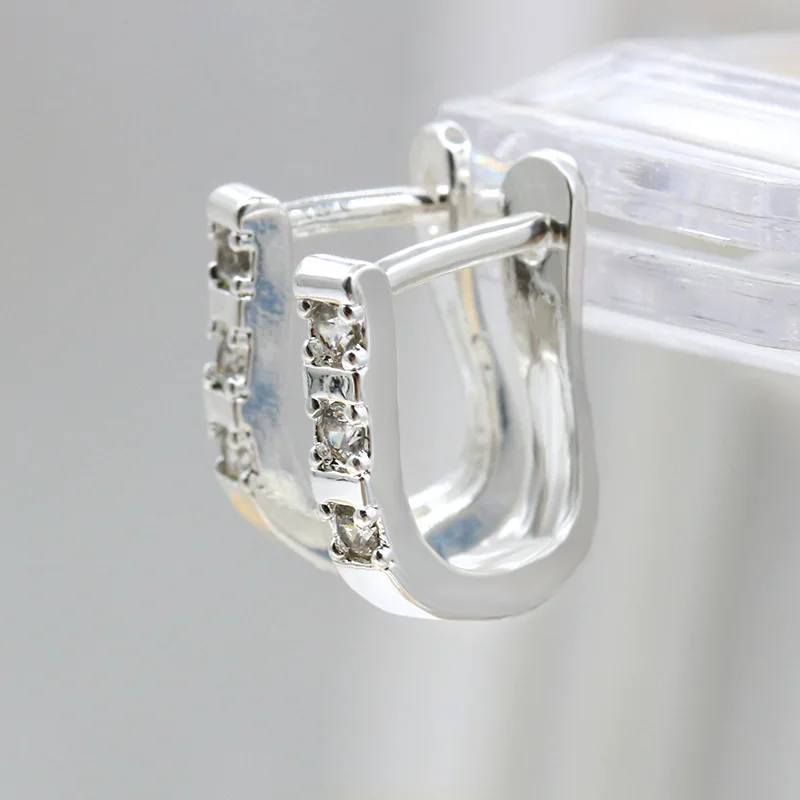 Женские серьги гвоздики из серебра с фианитом|cz stud earrings|stud earringsstud earrings for women |