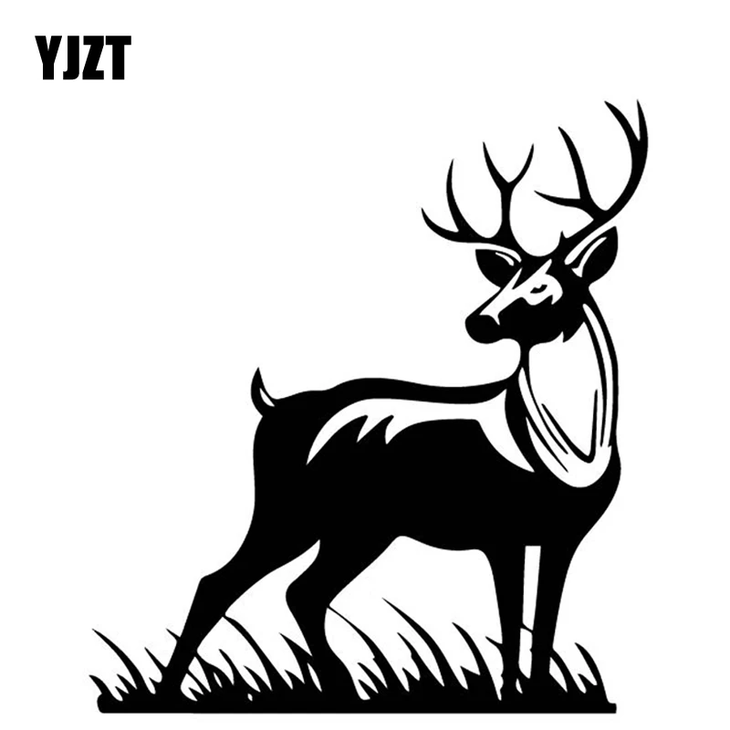 

YJZT 14,9 см * 16,5 см олень ищет украшения шаблон автомобиля стикер кузова автомобиля виниловая наклейка черный/серебристый C4-2152