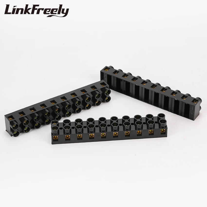 X5-2010 10pcs Electrical Wire Terminal Strip Block 20A 10P Barrier Flame-Redardant PC Base Copper Screw Connector Crimp | Обустройство
