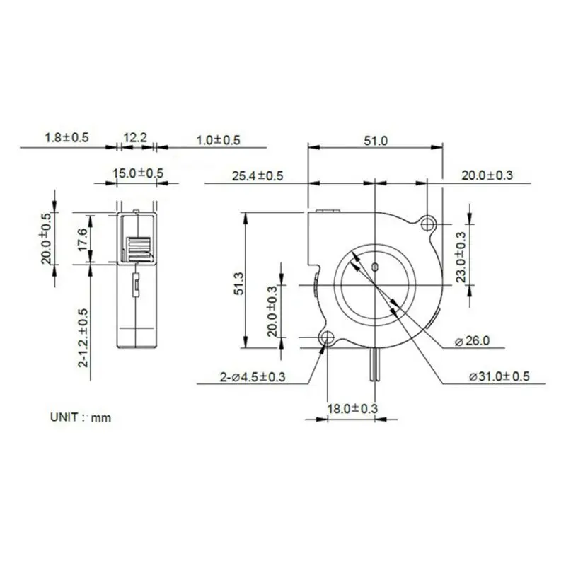 1 шт. 12В DC 50 мм вентилятор радиального охлаждения Hotend экструдер для RepRap 3D принтер