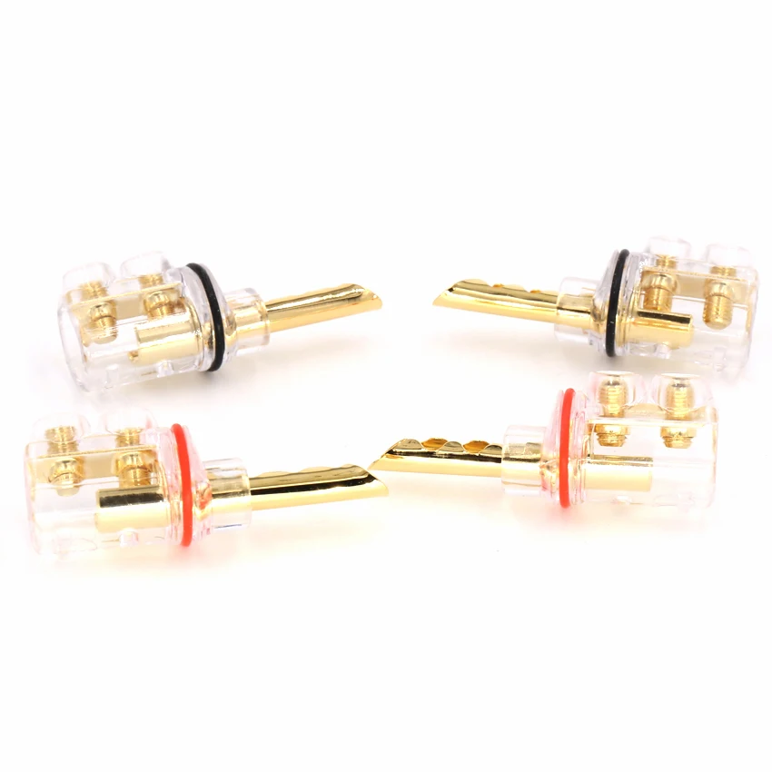 audio cable Gold plated BFA banana Transparent Cover Audio Banana Plug 1Set 4mm for speaker | Электроника