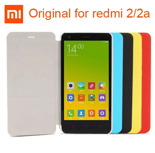 100% Оригинальный чехол для Xiaomi Redmi 2 2A кожаный с откидной крышкой роскошный