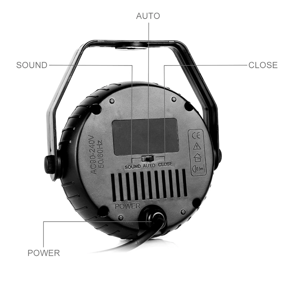 AC85 265V 6 светодиодов 9 Вт лазерный диско круглый этапе номинальной света RGB мыть