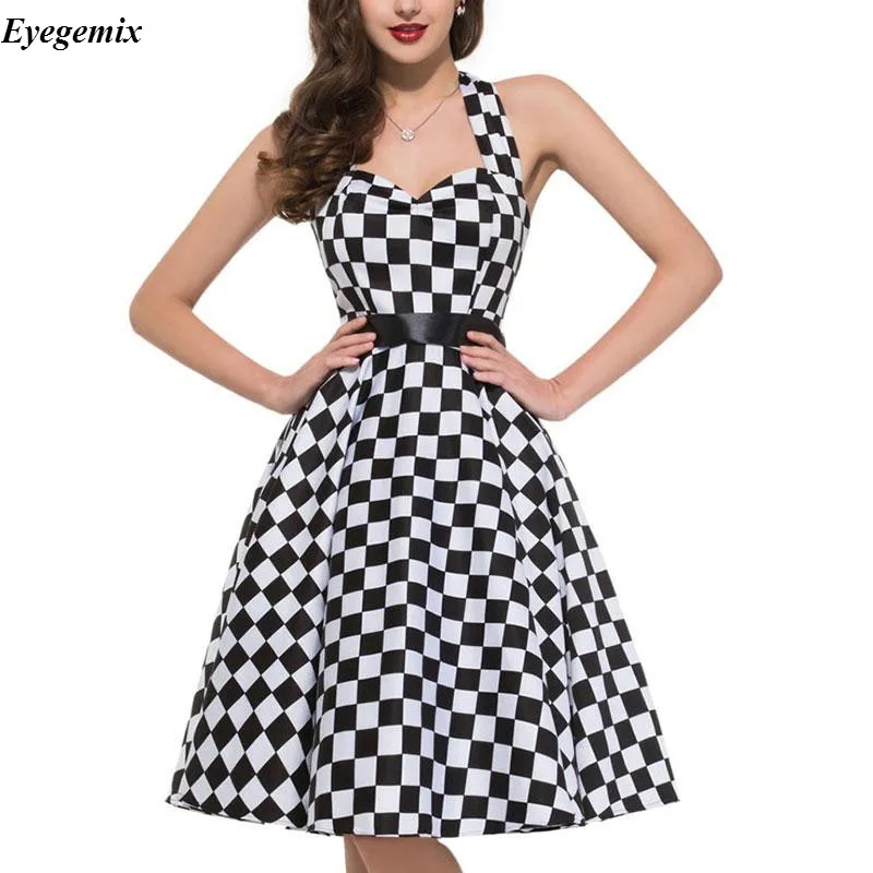 Платье женское винтажное без рукавов с ремнем|halter dress|dress withdress with belt |