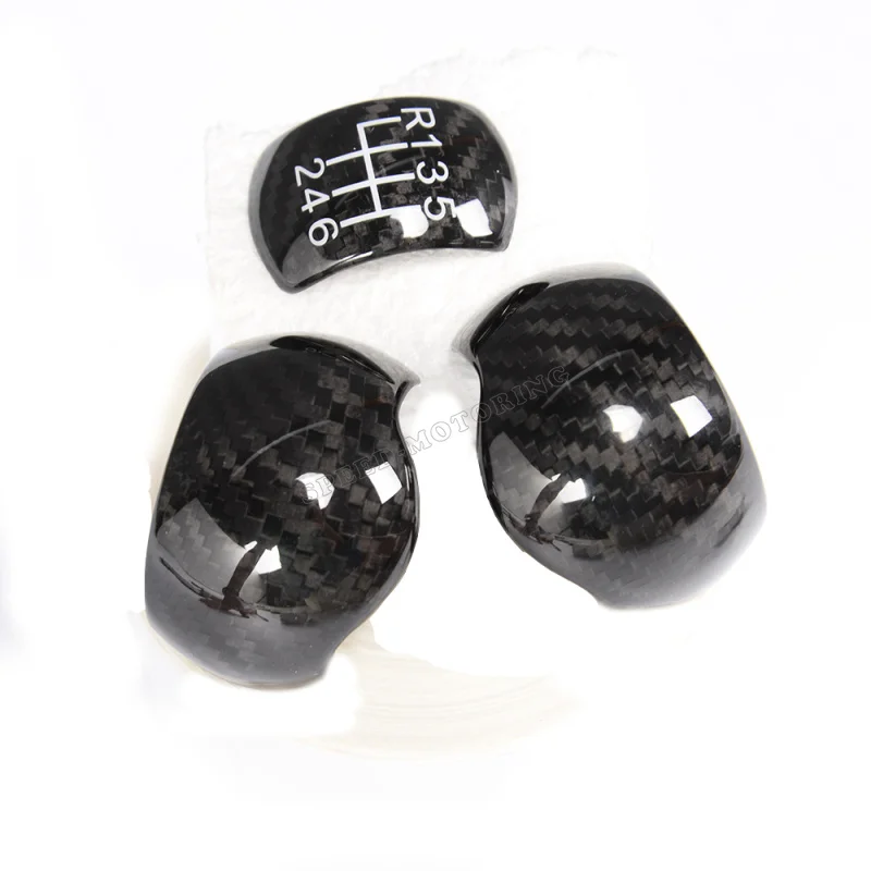 Carbon Fiber Gear Shift Knob Manual Transmission For Ford Mustang 2014 2015 3PCS | Автомобили и мотоциклы