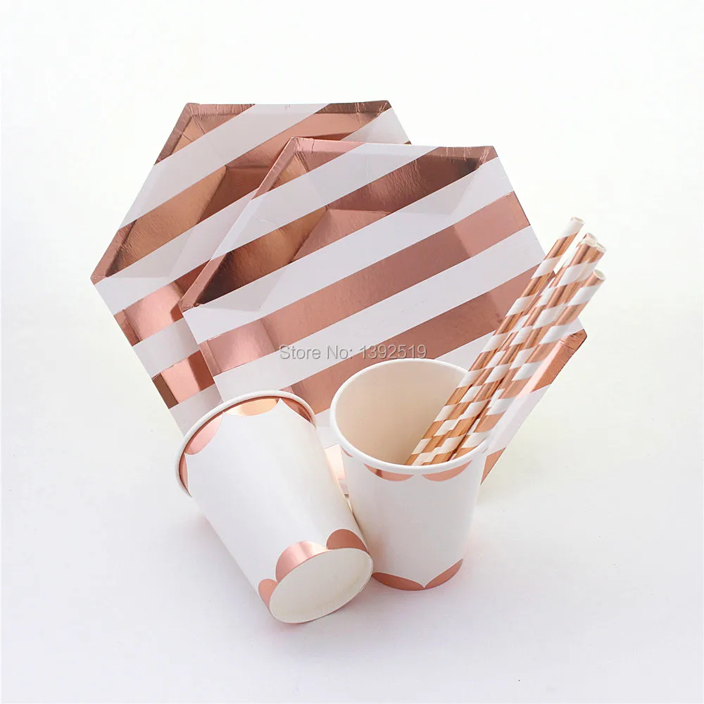 Оптовая продажа дешевые металлические бумажные тарелки из розового золота