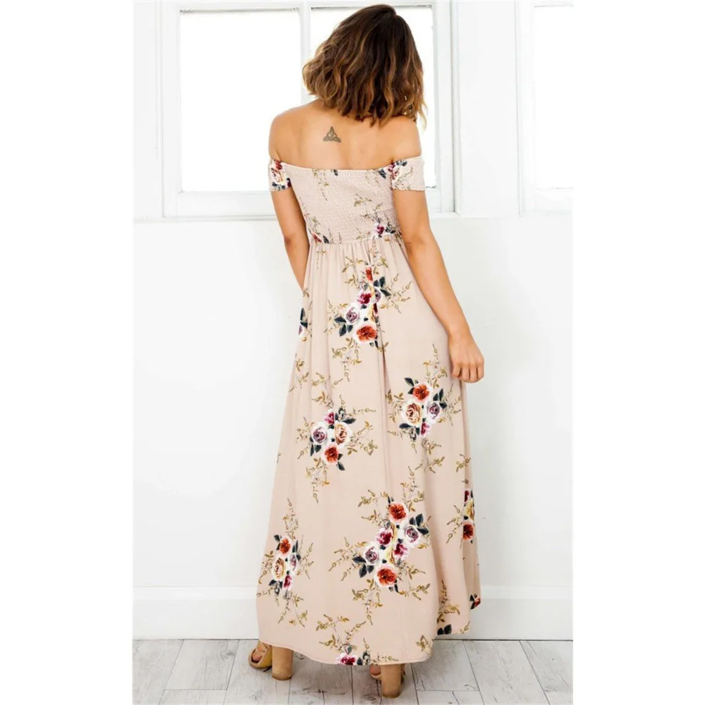 Платье с разрезом через плечи свободные летние платья принтом костюм Famale Vestidos