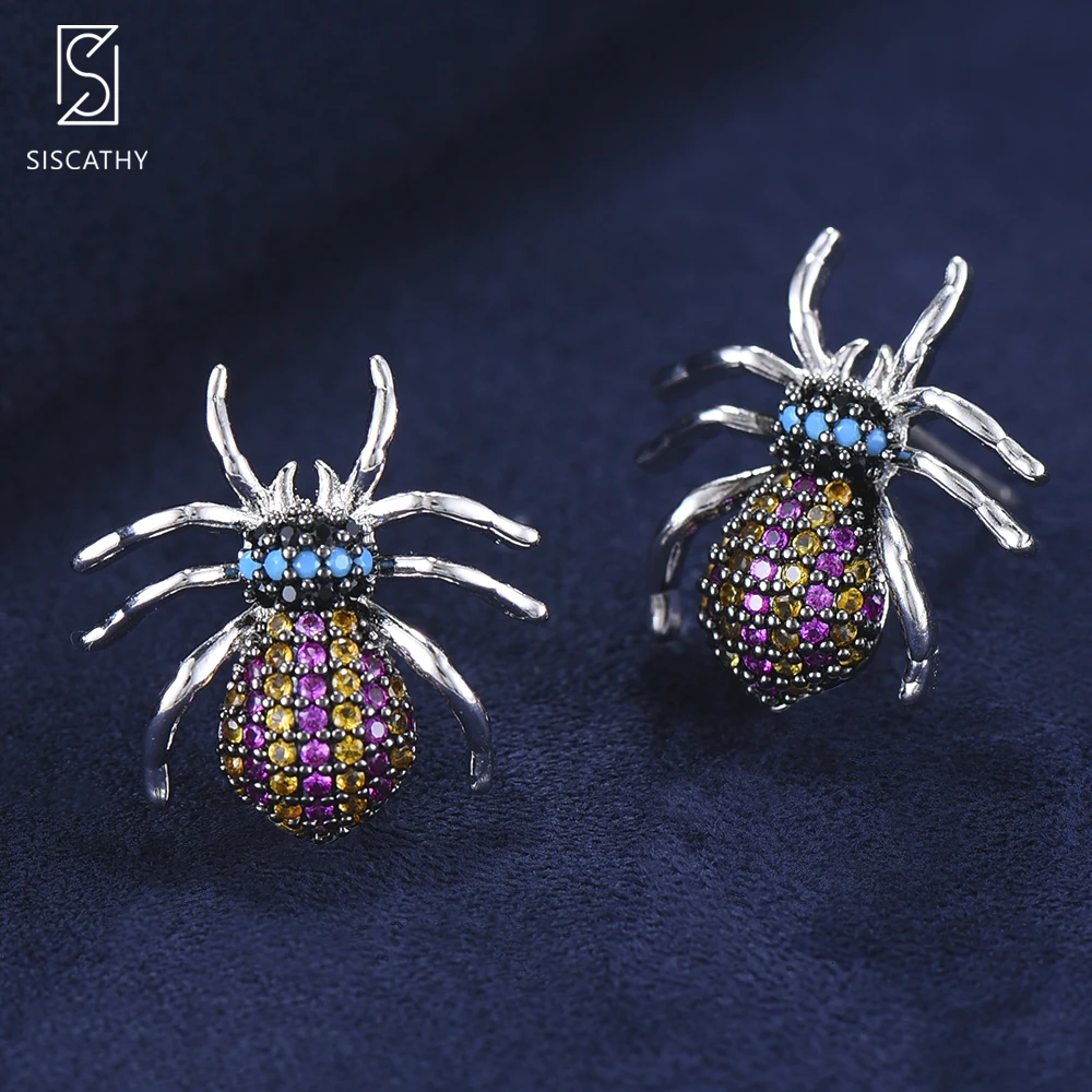 Женские серьги-гвоздики Siscathy уникальные серьги в форме насекомых с фианитом 17 х17