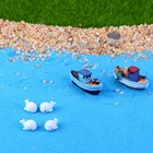 Мини-Лебедь, белая курица, лошадь, утка, дельфин, полимерные садовые мини-фигурки, микробендшафт, миниатюры, курица, кавайная