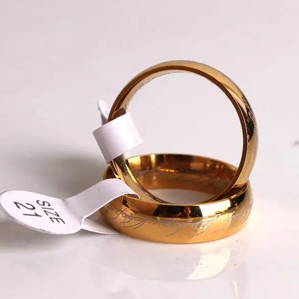 Кольца золотого цвета с цепочкой из бисера мужские и женские ювелирные изделия