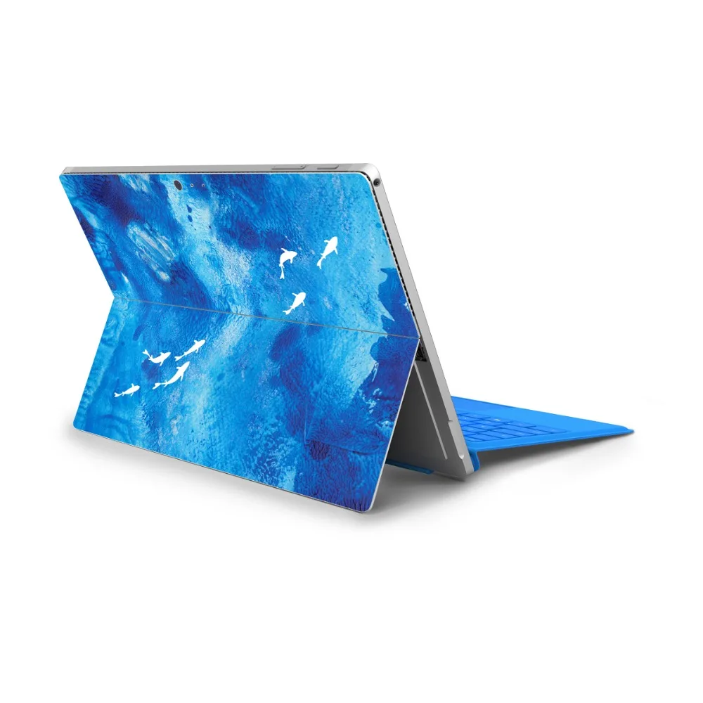 Синий Стиль масляной живописи наклейки для ноутбука для microsoft Surface Pro 6 Pro 5 задняя крышка ПВХ Виниловая Наклейка Наклейки для Surface Pro 4