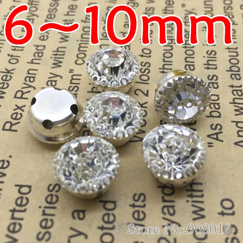 144 шт. высококачественные прозрачные стразы с одним кружевом 6 мм 7 8 10 мм|sew on|sew on