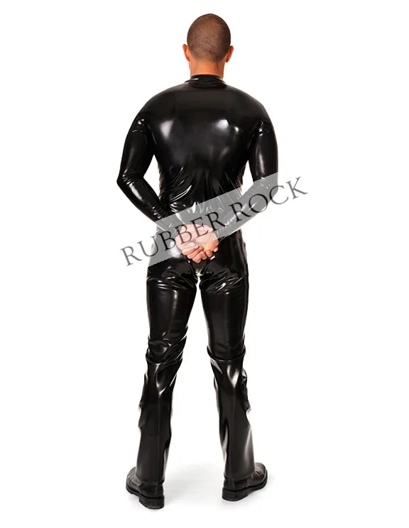 Рубашка с длинными рукавами из латекса классический облегающий топ полной