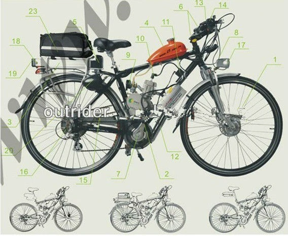 OutRider 80CC комплект двигателя для велосипеда на газу|kit kits|kit 80cckit power |