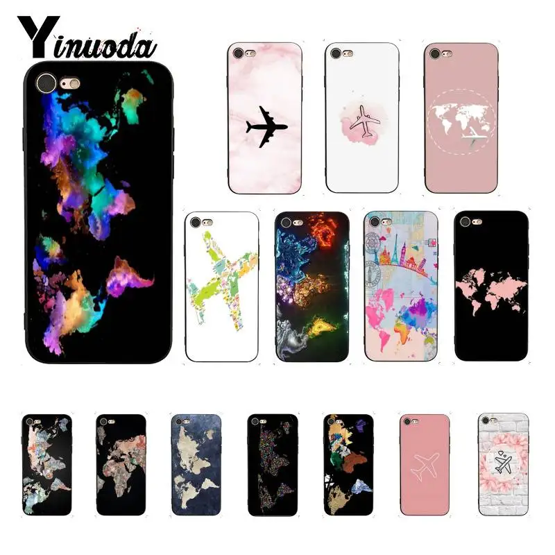 Чехол для мобильного телефона Yinuoda World Map iPhone 8 7 6 6S 6Plus X XS MAX 5 5S SE XR 10 11 pro max | Чехлы