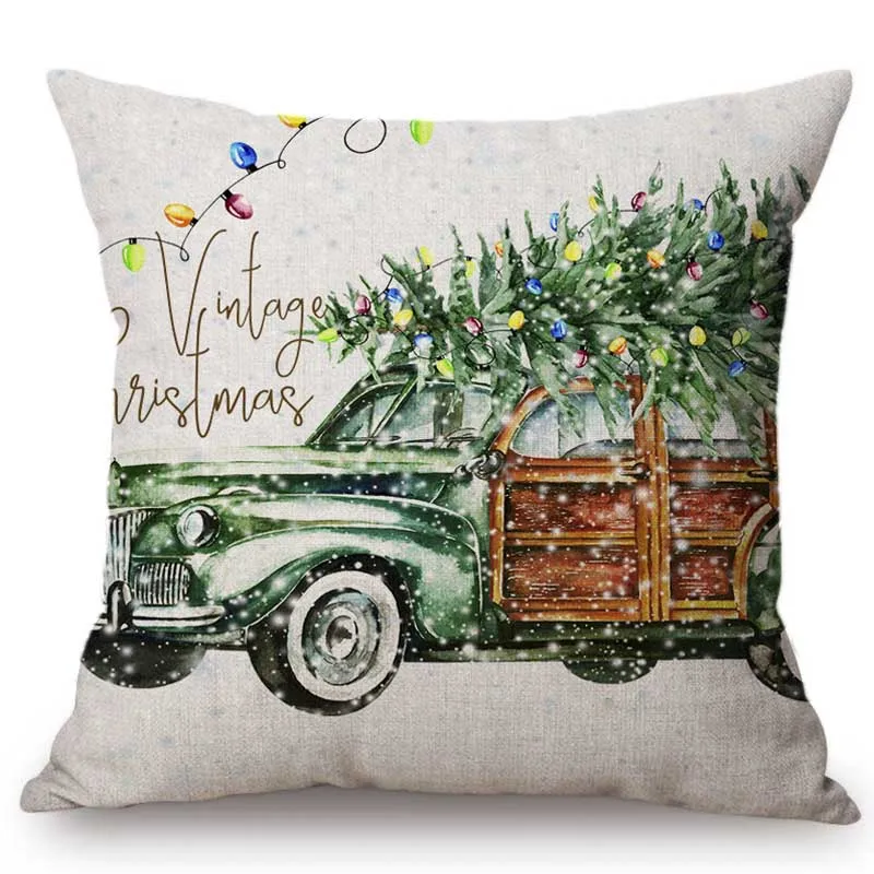 2018 Симпатичные акварельные рождественские украшения диванная подушка чехол