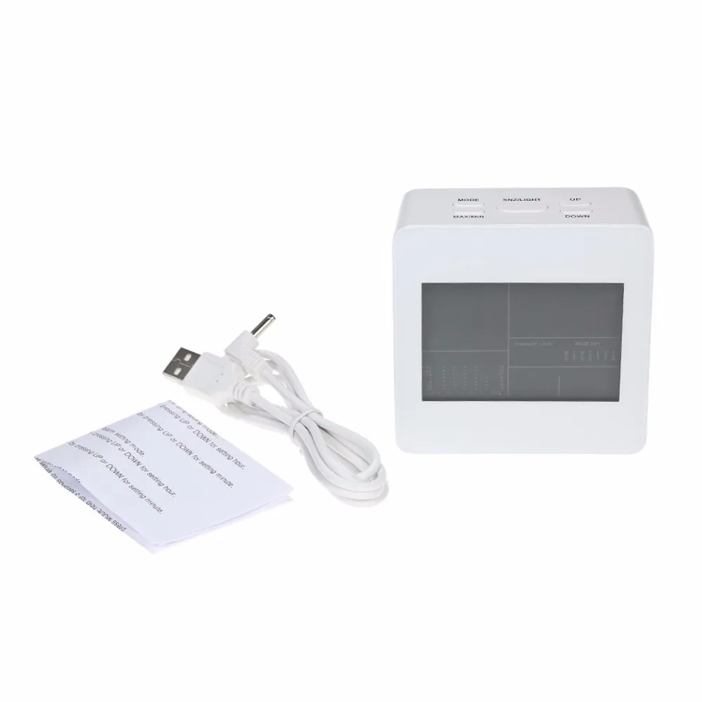 

TS-S61 Color screen clock indoor Temperature and hygrometer clock with calendar / alarm function 12/24 hours desktop clock