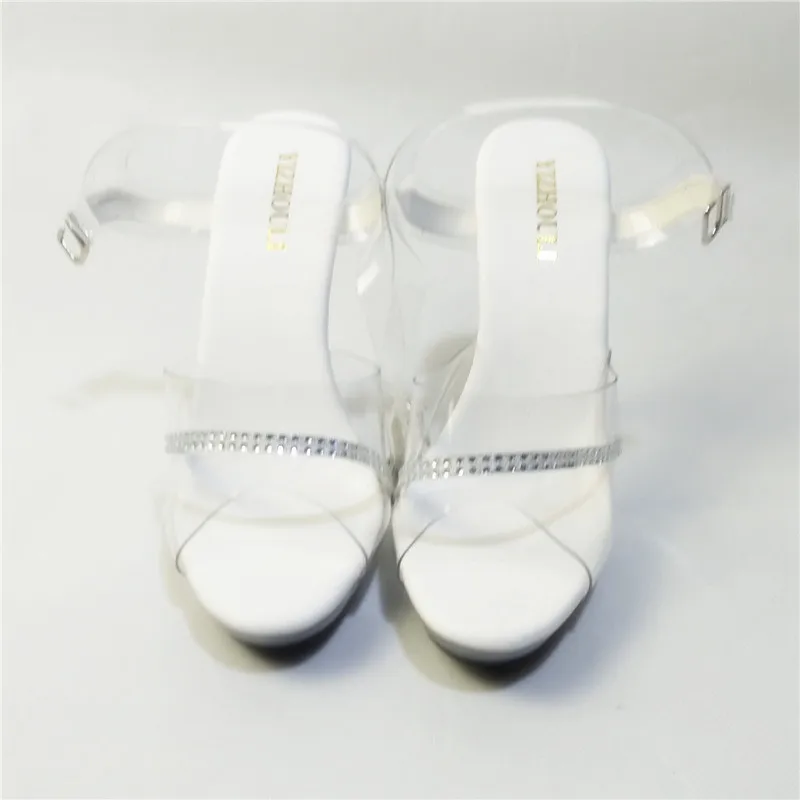 Элегантные прозрачные туфли в стиле принцессы на высоком каблуке 13 см с открытым