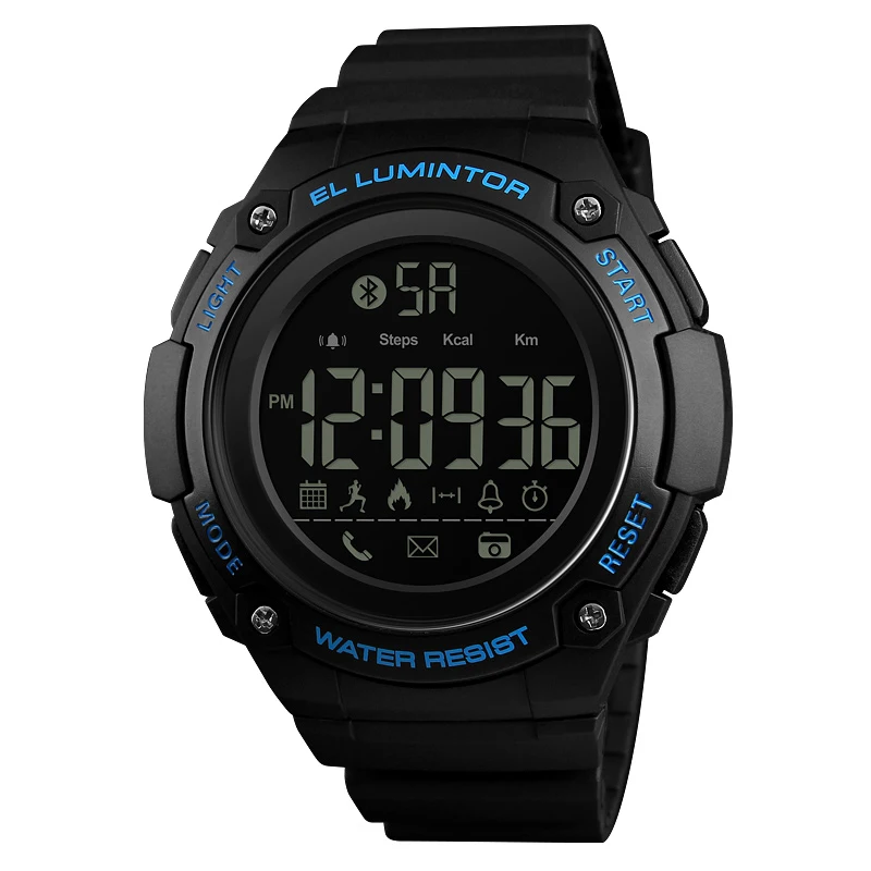 Blue Watch Новые уличные умные спортивные часы для мужчин, модные многофункциональные Умные Bluetooth подключения, соц. Напоминание, камера, калории, часы - Цвет: Blue Watch