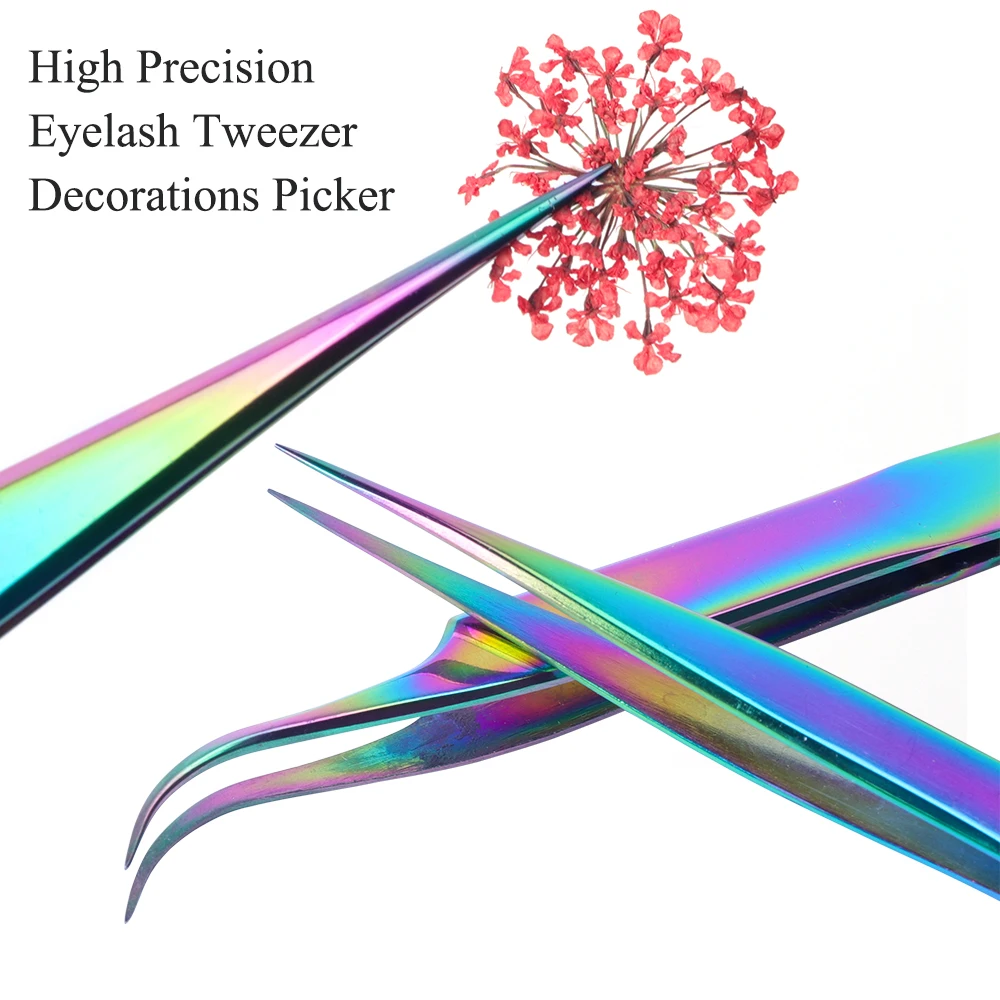 STZ 1 шт. пинцет для наращивания ресниц хамелеон изогнутые прямые щипцы завивки