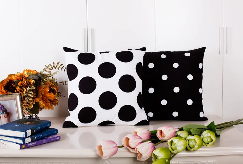 Современная Минималистичная черно белая наволочка для подушки Геометрическая в