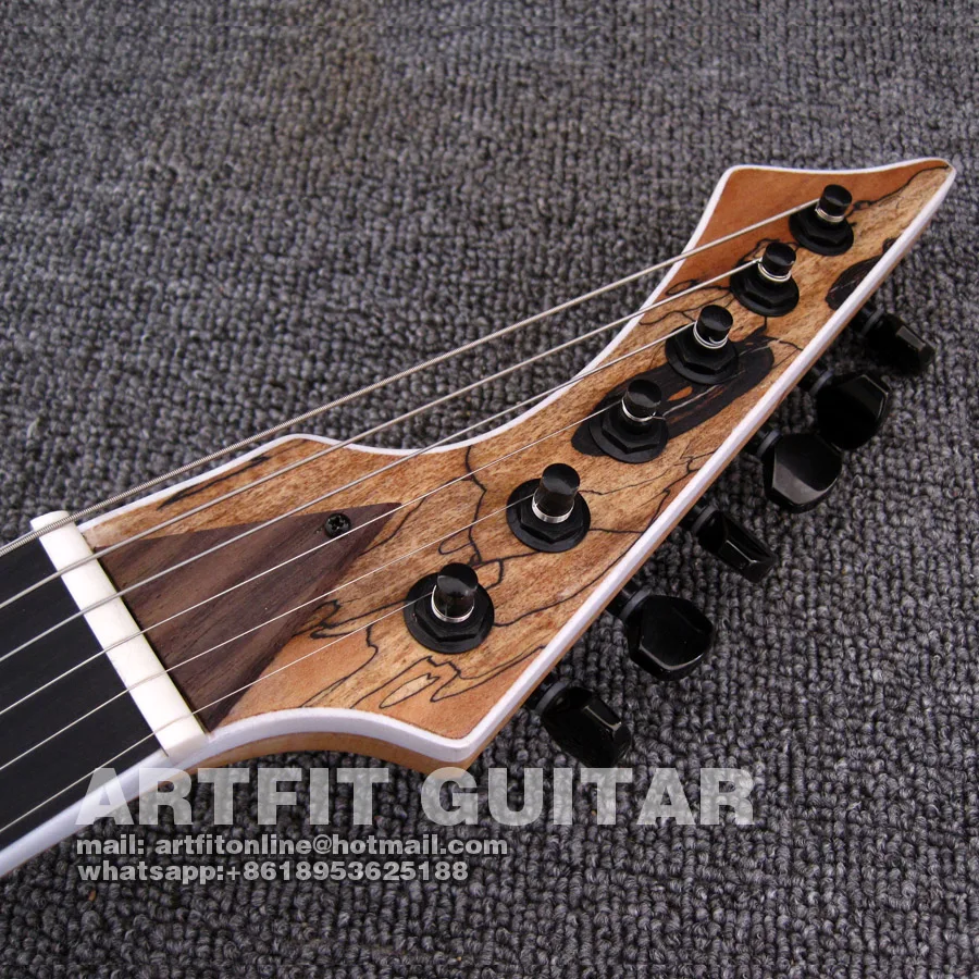 Giggle Black Machine B6 Spalted клен Топ пепельный корпус высокое качество Китай музыкальный инструмент Электрический гитары
