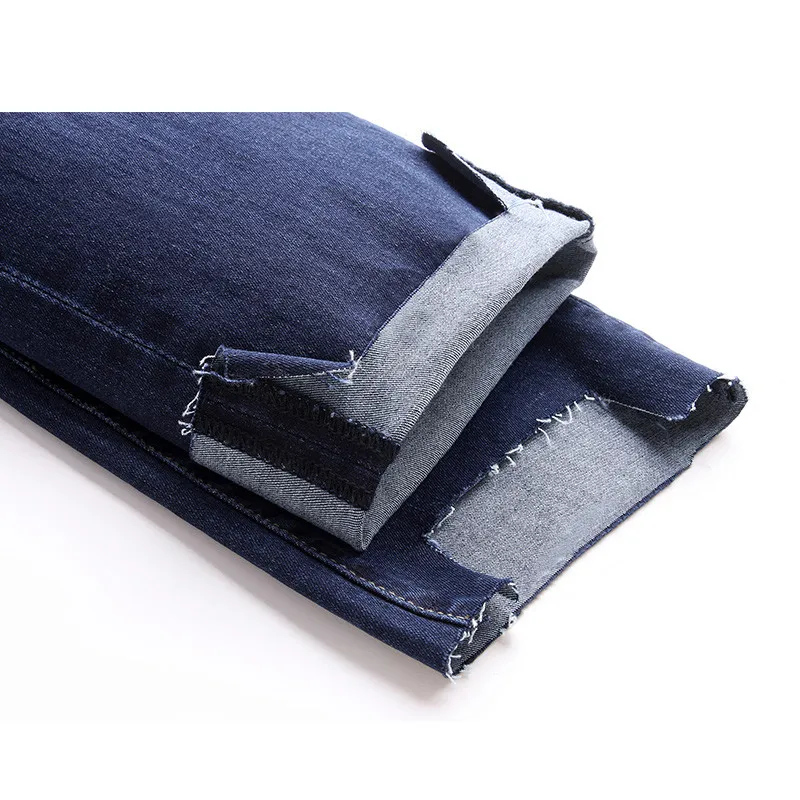 LEIJIJEANS весенние размера плюс 4 одноцветные Необычные манжеты высокая талия длина