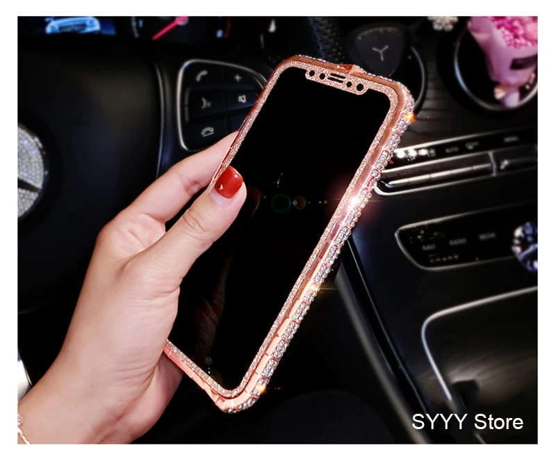 Роскошные модные стразы рамка чехол для iPhone 11 Pro Max XR XS X 8 7 6 6s plus прозрачный металл алмазный рамка крышка чехол для телефона для девочек
