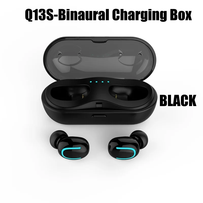 Q13S TWS-Black Bluetooth 5,0 Беспроводной гарнитура Bluetooth наушники 3D стерео звук правда Беспроводной наушники TWS наушники-вкладыши с зарядный чехол - Цвет: Q13S TWS-Black