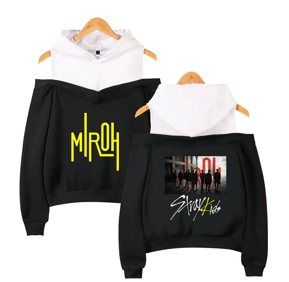 Kpop Stray Kids Miroh High Street уличная мода, толстовки с открытыми плечами, Женская толстовка в стиле хип-хоп, сексуальные толстовки, женские новые идол
