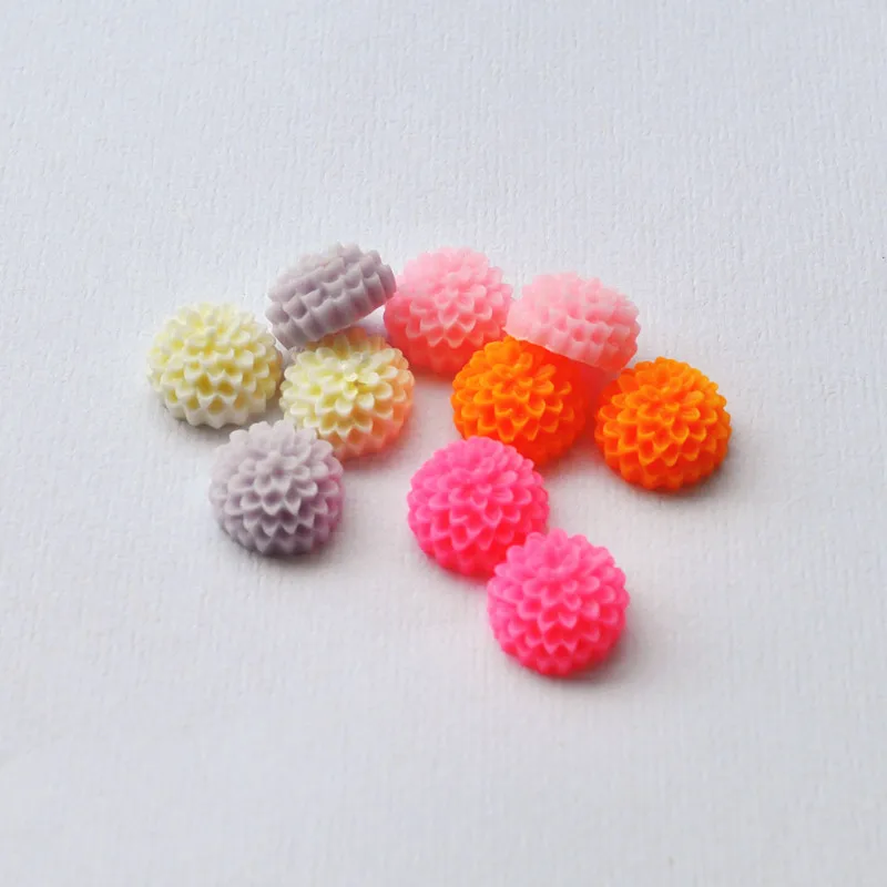 

15mm 50pcs/lot Mix Resin Flowers Flatback Appliques for earring decoration
