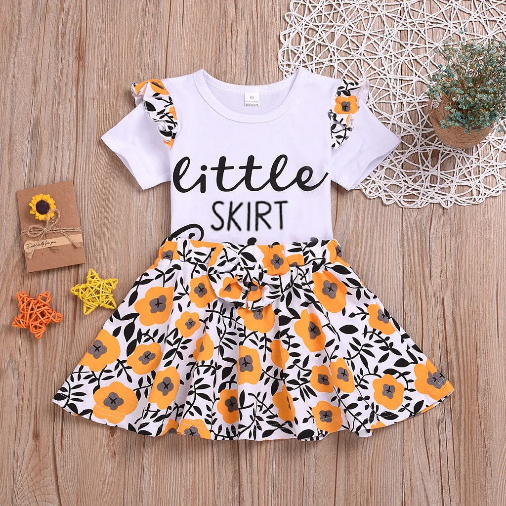 Комплект из 2 предметов для маленьких девочек Комплекты одежды: футболка с