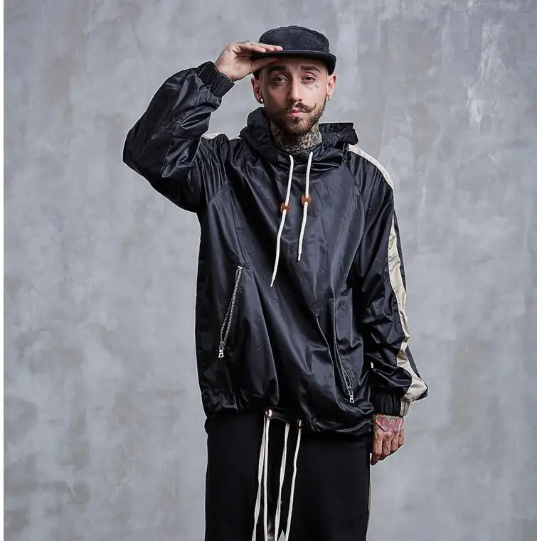 Yizlo Анорак куртка ветровка Мужская jaqueta masculina куртки Уличная осень колледж хип хоп Винтаж Куртка бомбер