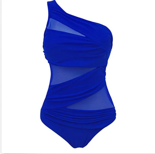 Женский купальник бикини с пуш-апом и наклонными плечиками монокини большого