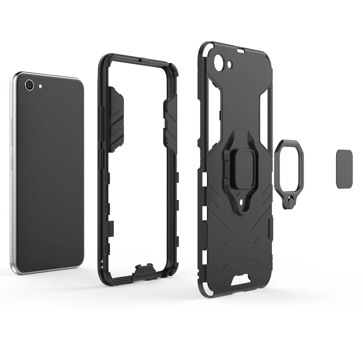 WolfRule VIVO Y83 чехол из ТПУ Жесткий ПК с кольцом держателем Магнитный защитный для BBK